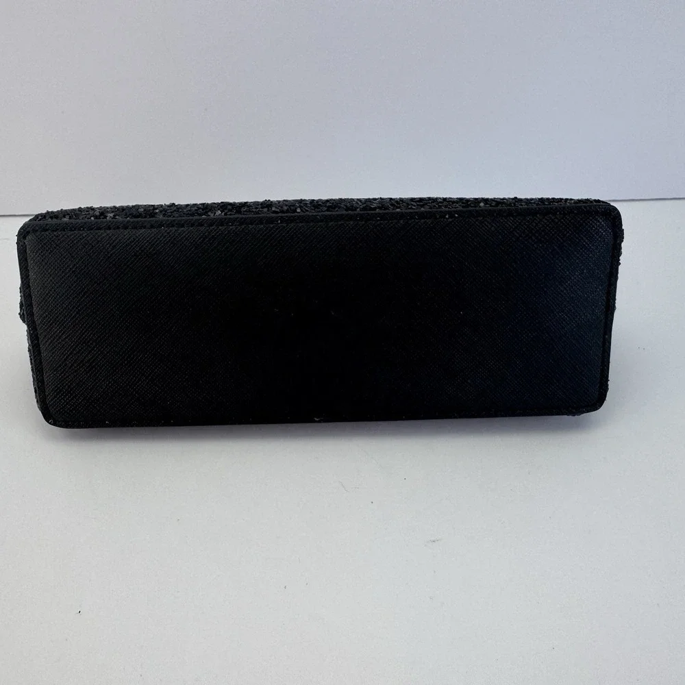 Kate Spade New York Greta Court Little Shiloh Black Sparkly Glitter Cosmetic Bag
